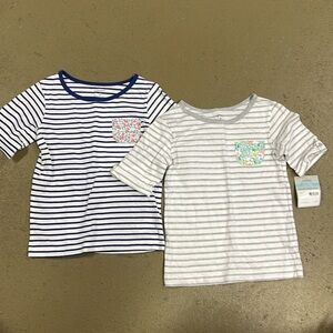 Carter’s Lot of 2 Striped Cotton Shirts Girl’s Size 5 NWT